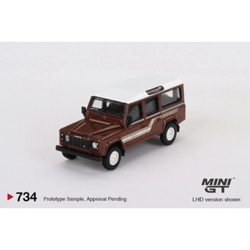 Mini GT 1/64 #734 LAND ROVER DEFENDER 110 BROWN 1985