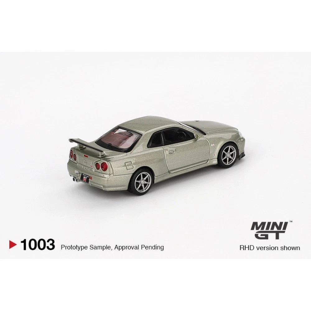 Mini GT 1/64 #1003 Nissan GTR R34 V Spec II Nur Jade