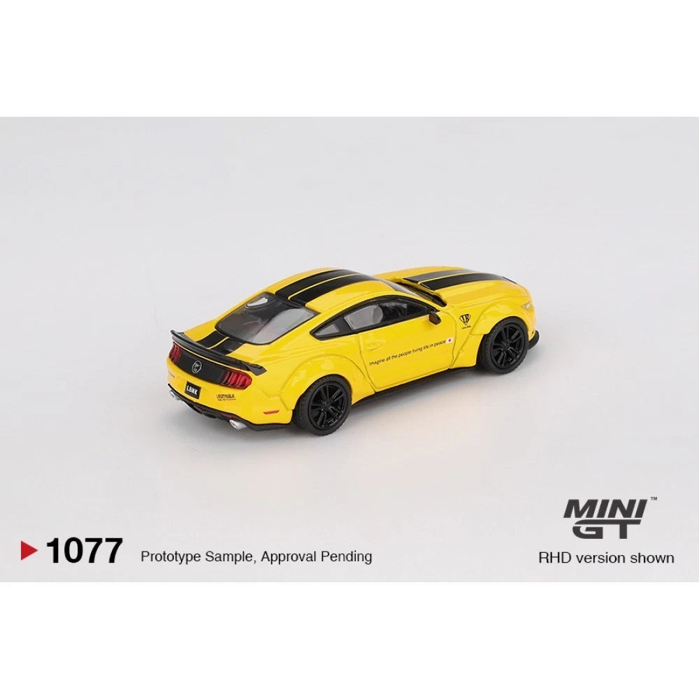 Mini GT 1/64 #1077 Ford LB Works Mustang Yellow