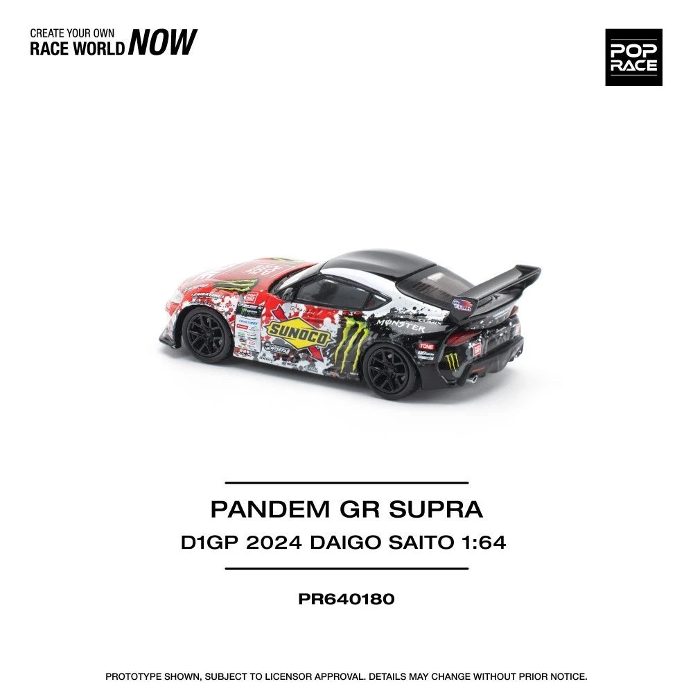 Pop Race 1/64 #180 Toyota Pandem GR Supra 2024 Daigo Saito