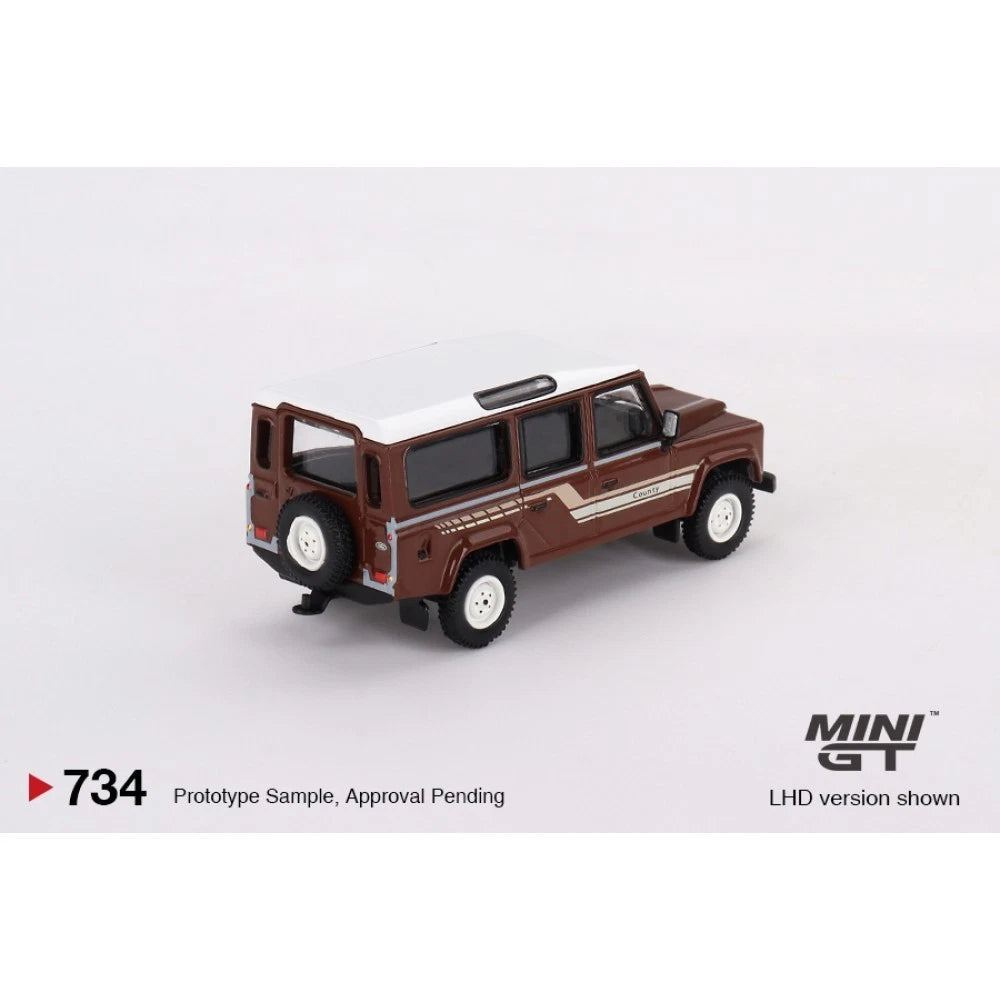 Mini GT 1/64 #734 LAND ROVER DEFENDER 110 BROWN 1985