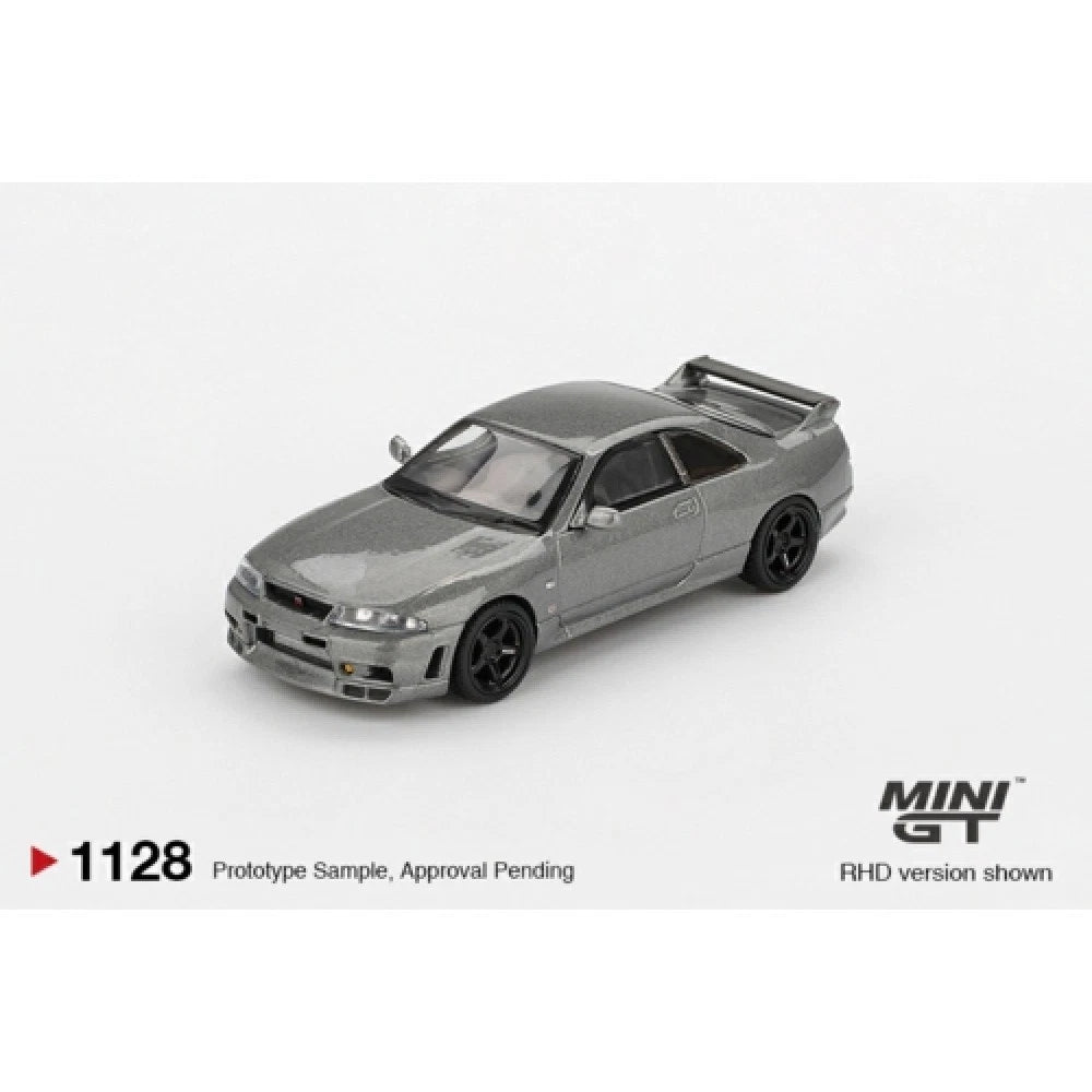 Mini GT 1/64 #1128 Nissan Skyline GTR Nismo R33 CRS Version Gray