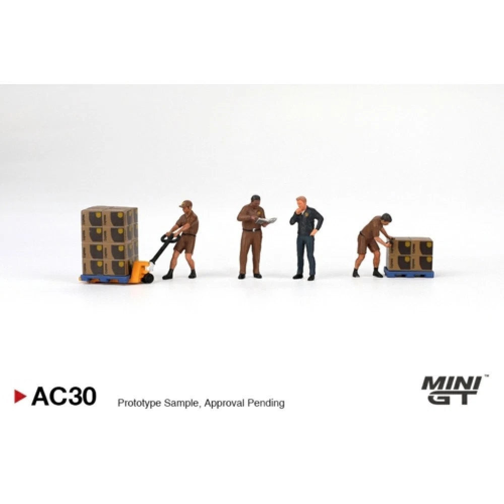 Mini GT 1/64 Figurine UPS Driver and Workers