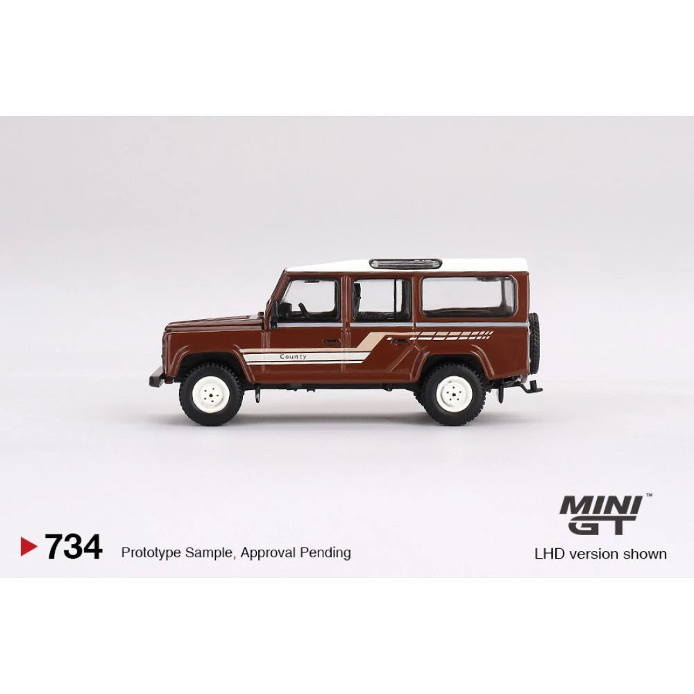 Mini GT 1/64 #734 LAND ROVER DEFENDER 110 BROWN 1985