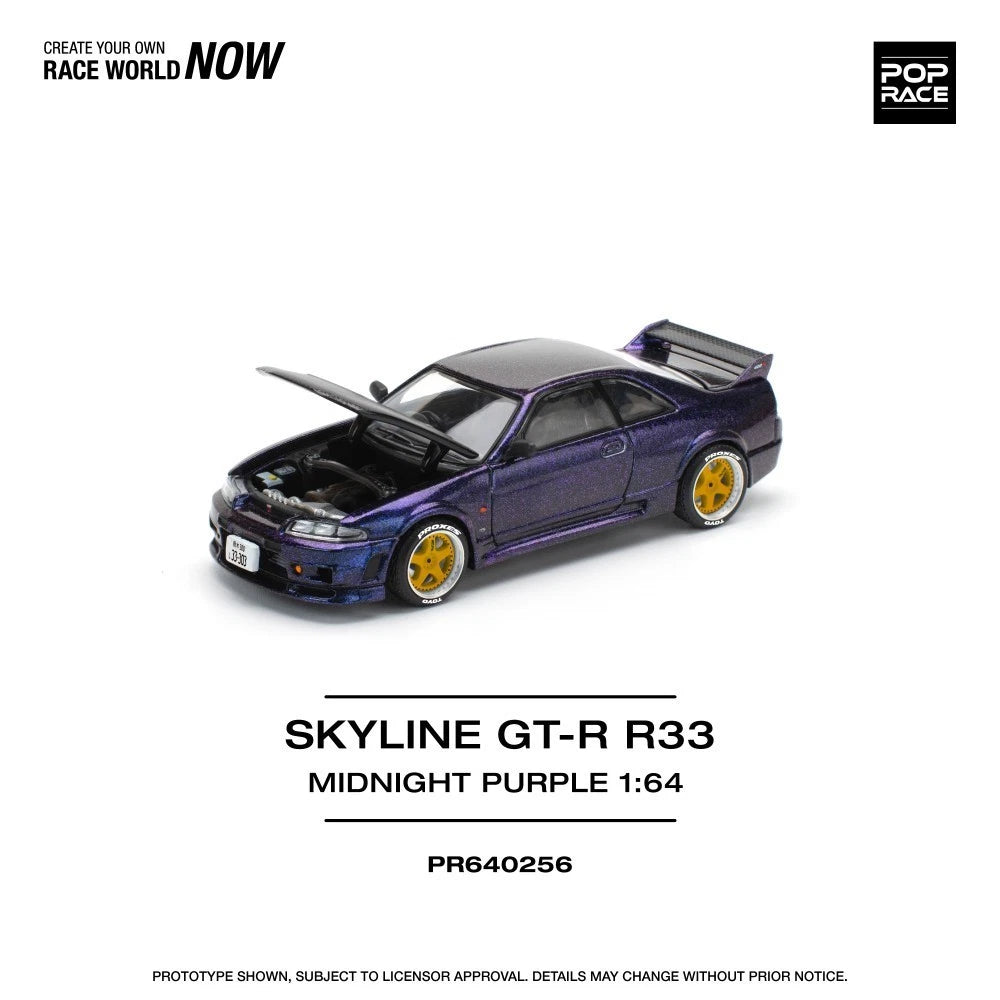 Pop Race 1/64 #256 Skyline GTR R33 Midnight Purple