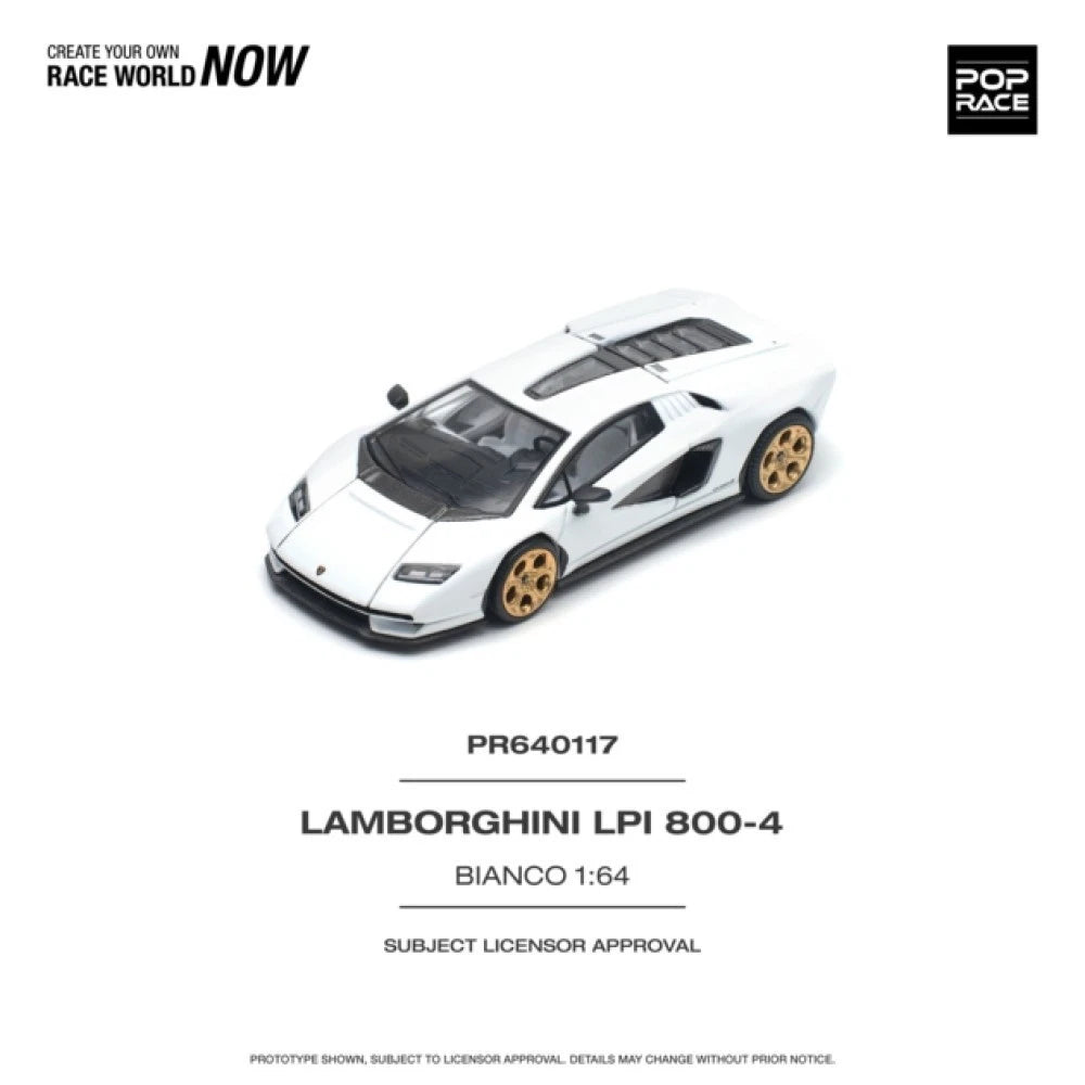 Pop Race 1/64 #117 Lamborghini Countach LPI 800 White