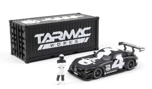 Tarmac Works 1/64 2018  2018 Mercedes AMG GT3 #4 With Container & Figure Black