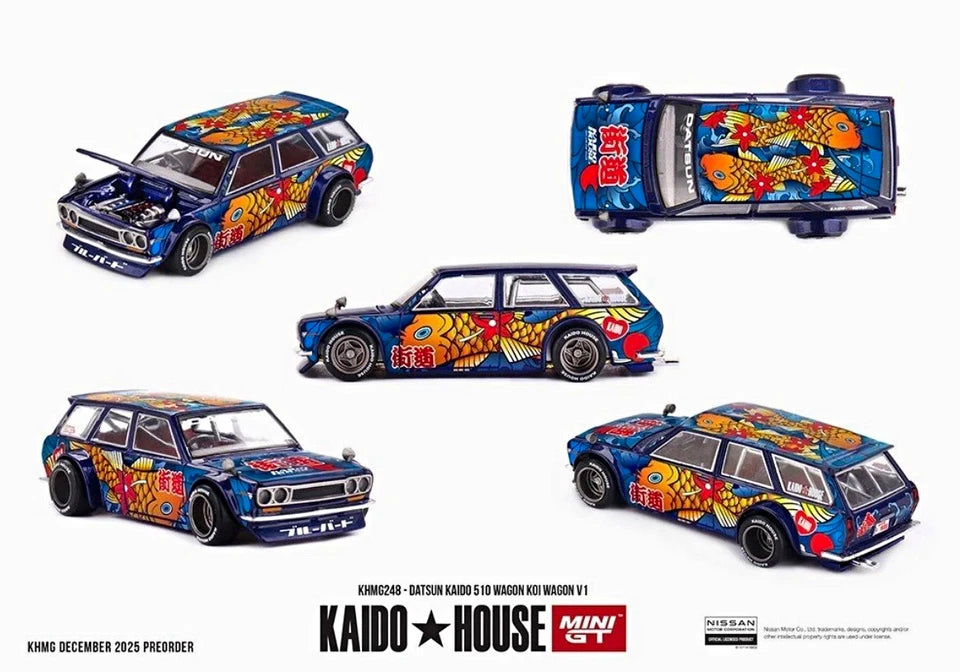 Mini GT Kaido House 1/64 #248 Datsun 510 Wagon Koi V1